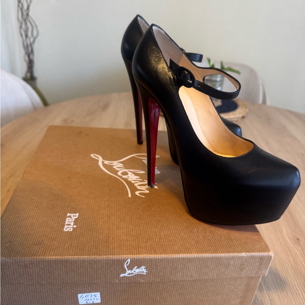 Christian Louboutin Black Red Sole Heels